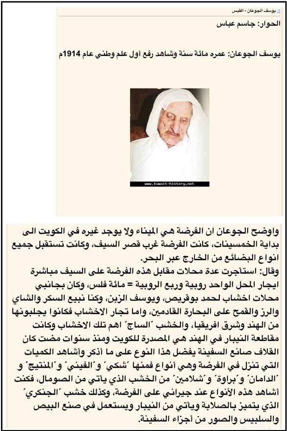 القبس: لقاء يوسف محمد صالح الجوعان — محلات أخشاب حمد بوقريص
